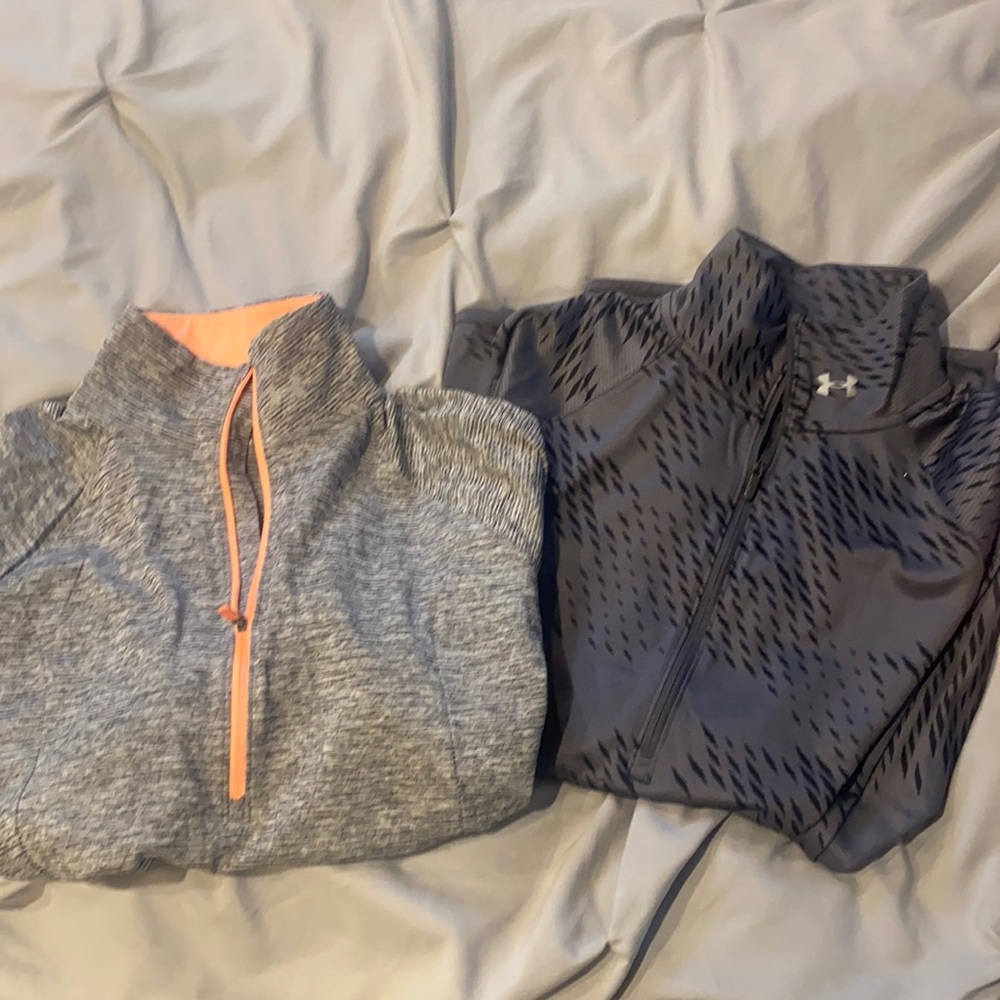 under armour 3/4 zip up athletic long sleeve one medium one small